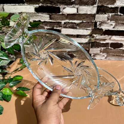 Heaven® Glass Candy Dish Serving Dish Toffee Tray Clear Glass Set of 2 - Heaven of homes - Sale Pakistan