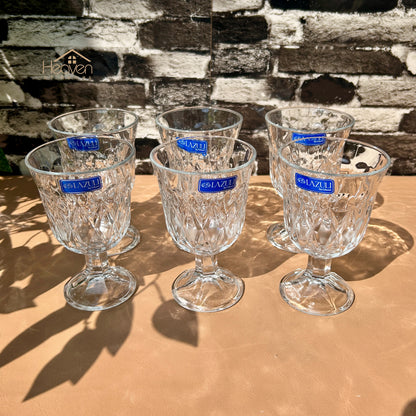 Lazuli® 6-Piece 300ml Clear Vine Glassware Set – Premium Tumblers for Water, Juice & Soft Drinks