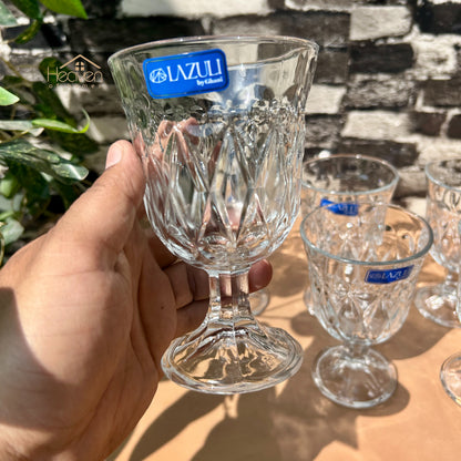Lazuli® 6-Piece 300ml Clear Vine Glassware Set – Premium Tumblers for Water, Juice & Soft Drinks