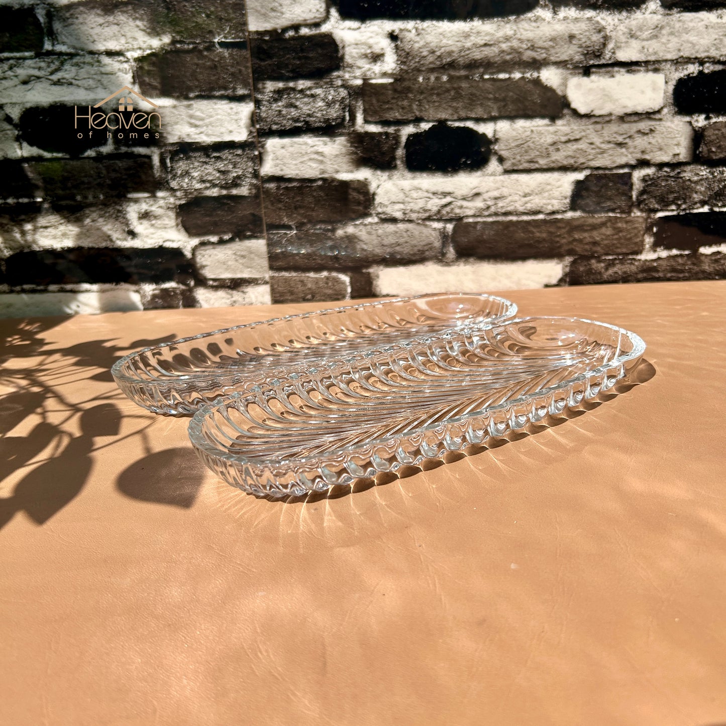 Heaven Set of 2-Piece 10" Clear Glass Kebab Dish Set – Stylish Tableware