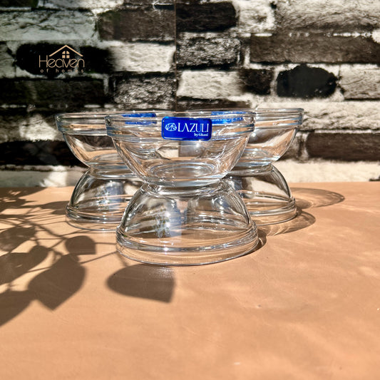 Lazuli® 6 - Piece Clear Glass Dessert Bowls – Elegant Serving Bowls for Ice Cream, Pudding & Sweets 4.5 Inches