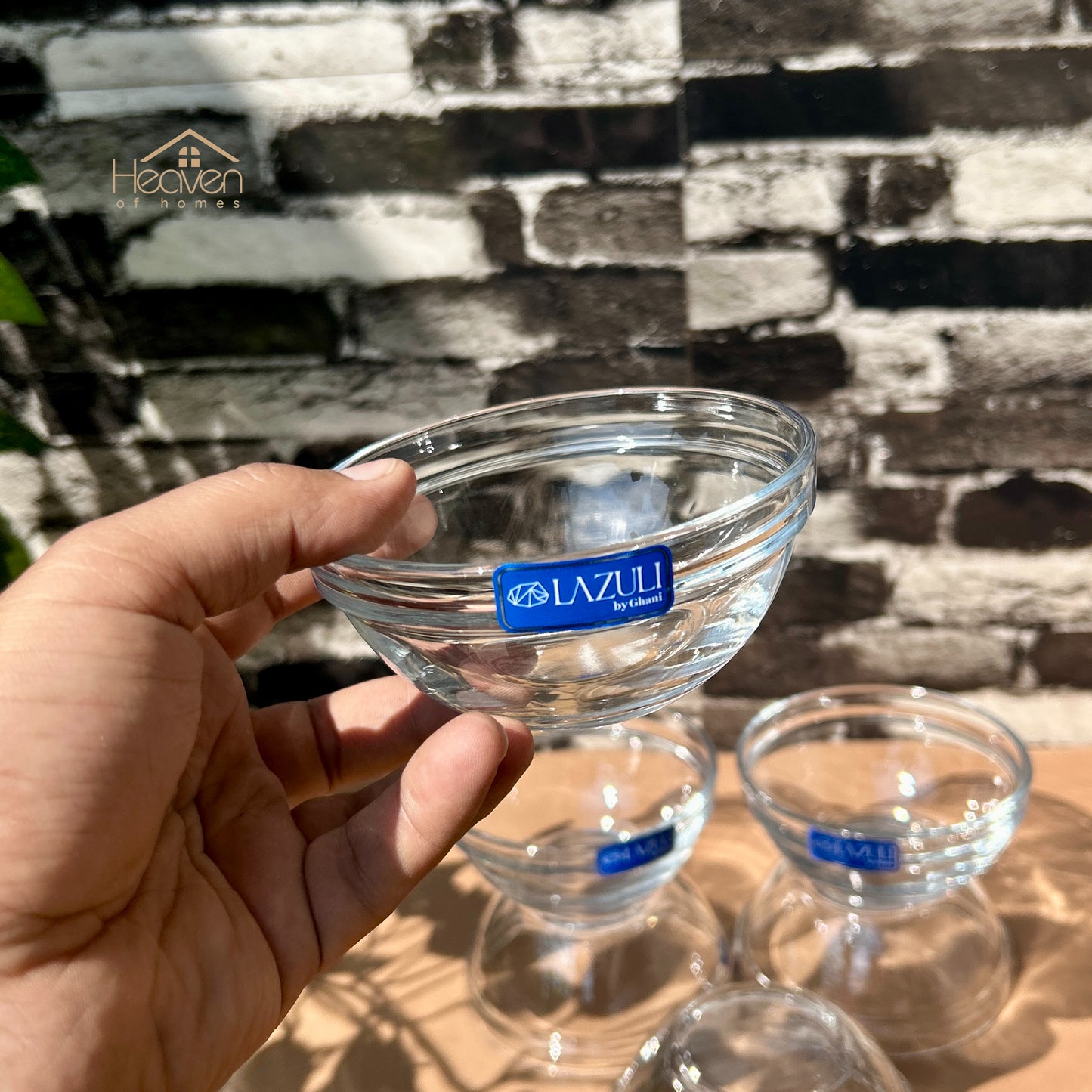 Lazuli® 6 - Piece Clear Glass Dessert Bowls – Elegant Serving Bowls for Ice Cream, Pudding & Sweets 4.5 Inches