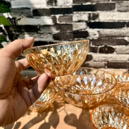 Delisoga® 7-Piece Golden Glass Fruit Serving Set – Elegant Glassware for Fruit, Snacks, & Desserts