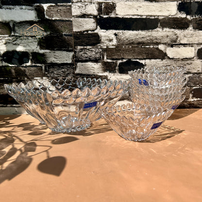 Lazuli ® 7-Piece Cut Glass Fruit Serving Set – Elegant Glassware for Fruit, Snacks, & Desserts