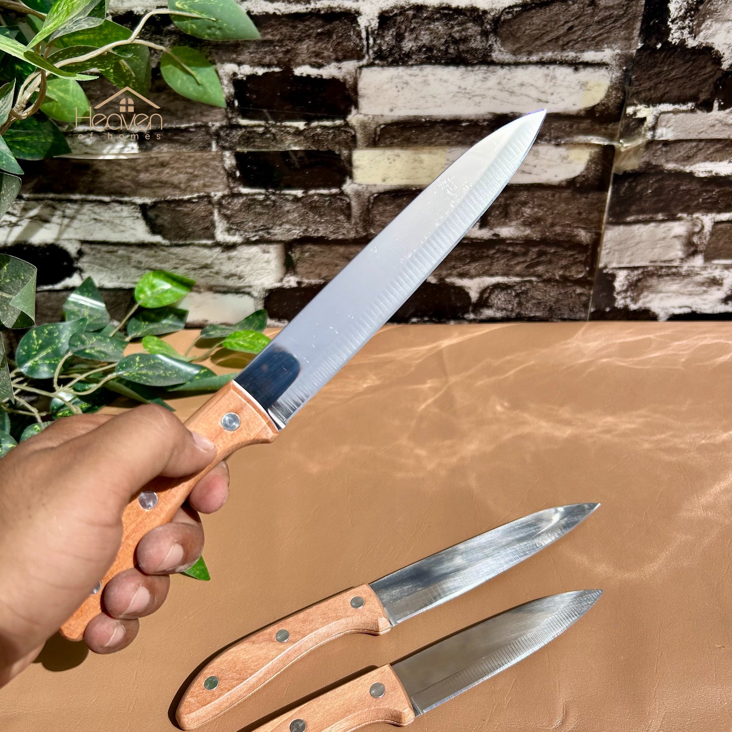 Heaven Set of 3 Stainless Steel Knives – Chef & Utility Knife Combo for Every Cooking Need - Heaven of homes - Sale Pakistan