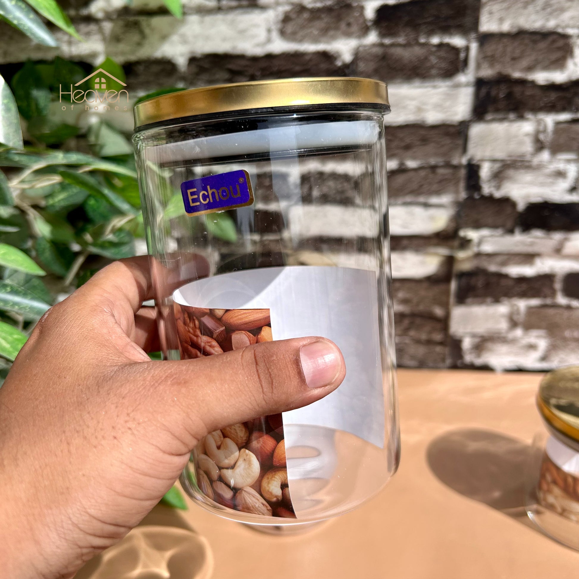 Heaven 3-Piece Glass Jar Set with Metallic Lids – Premium Glass Storage Containers - Heaven of homes - Sale Pakistan