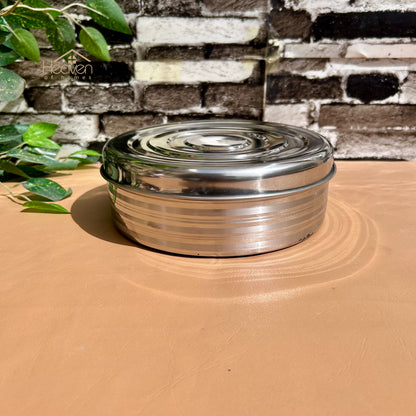 9-Inch Stainless Steel Spice Box | Indian Masala Dabba & Dry Fruit Storage Container with Lid - Heaven of homes - Sale Pakistan