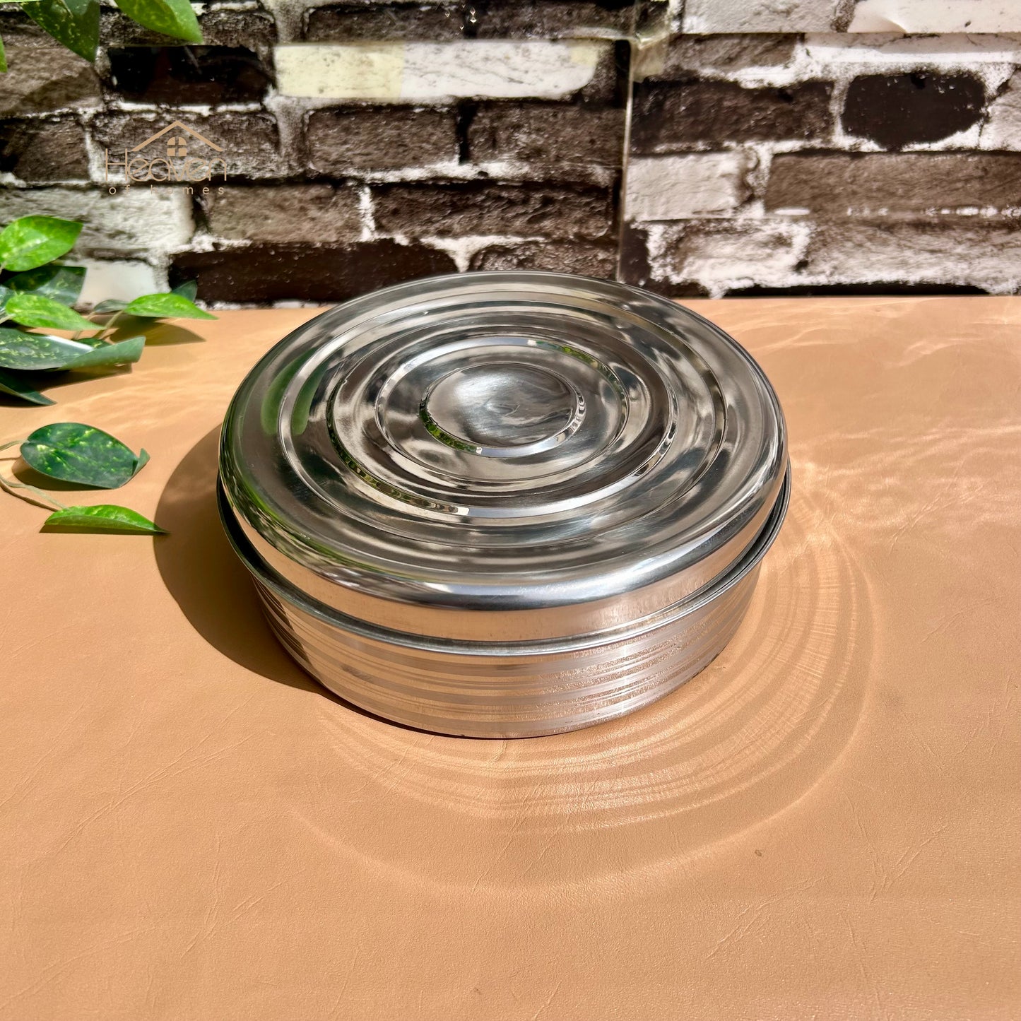 9-Inch Stainless Steel Spice Box | Indian Masala Dabba & Dry Fruit Storage Container with Lid - Heaven of homes - Sale Pakistan