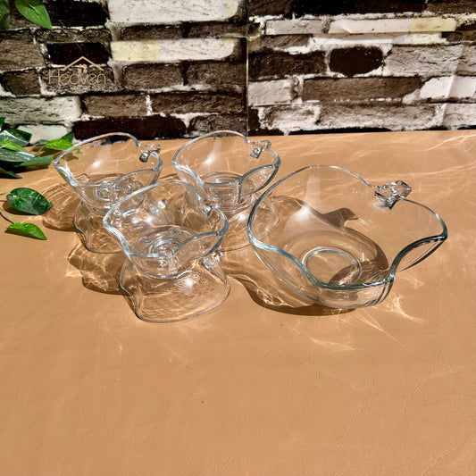 Heaven® Royal Apple-Style 7-Piece Glass Fruit Bowl Set – Elegant Serving Dishes for Home & Parties - Heaven of homes - Sale Pakistan