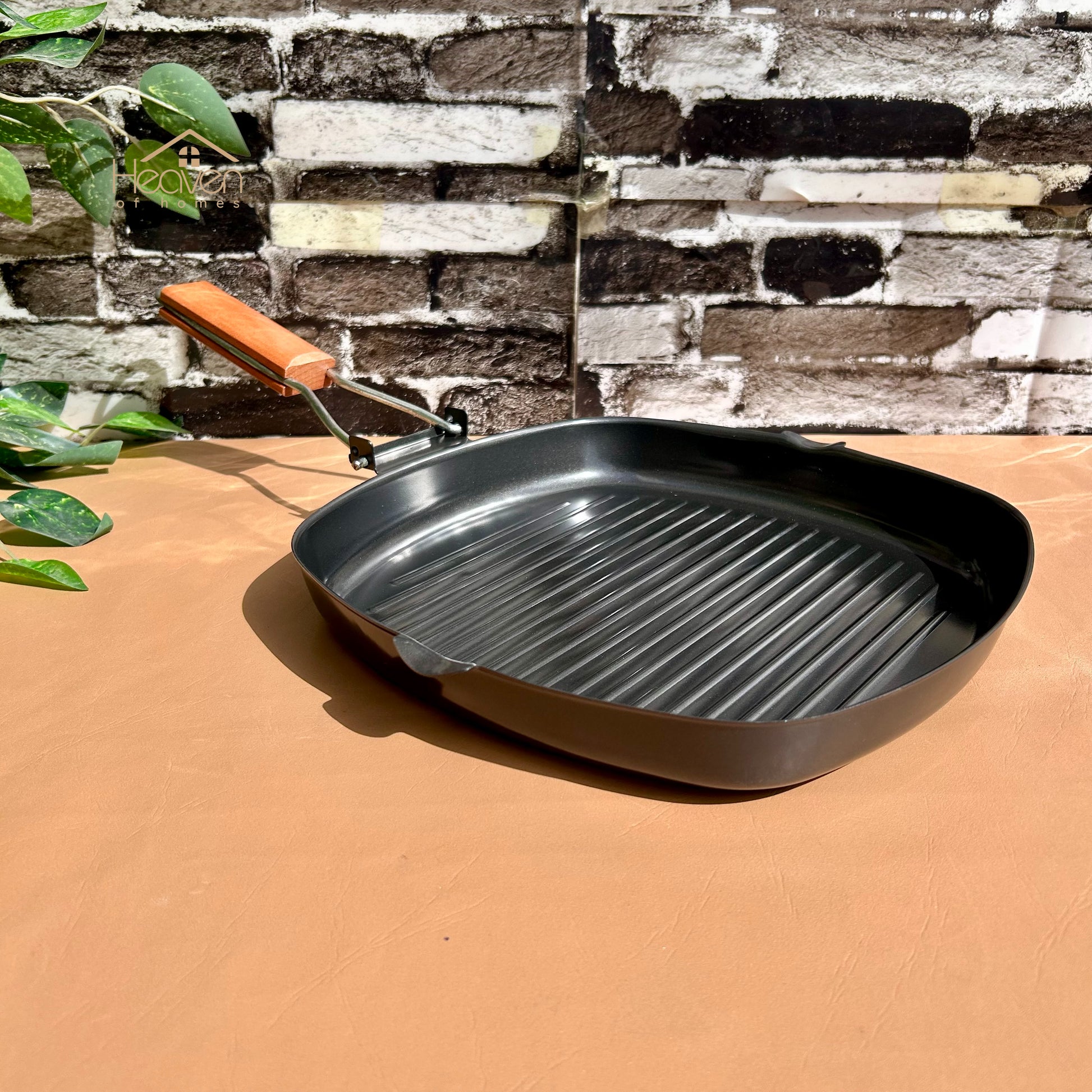 Imprted Non-Stick Square Grill Pan – Heavy-Duty Griddle for Stovetop Grilling & Searing - Heaven of homes - Sale Pakistan