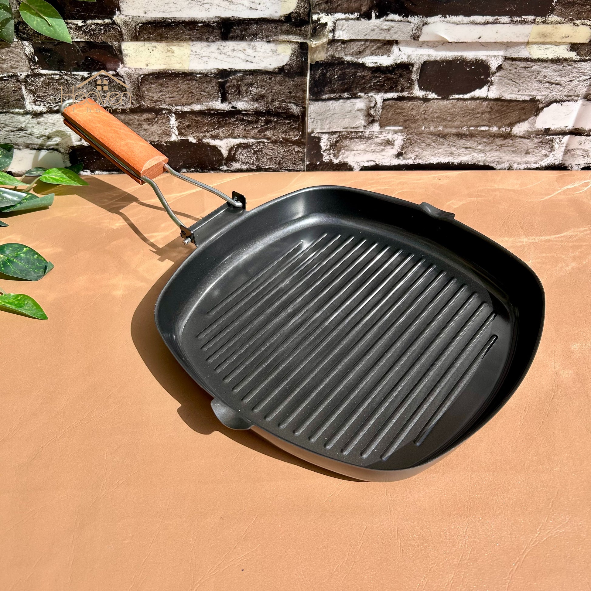 Imprted Non-Stick Square Grill Pan – Heavy-Duty Griddle for Stovetop Grilling & Searing - Heaven of homes - Sale Pakistan