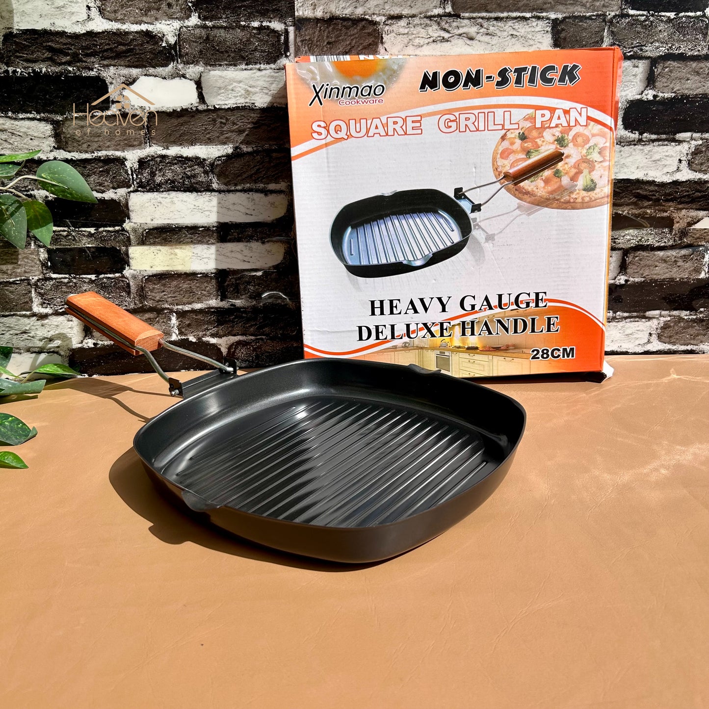 Imprted Non-Stick Square Grill Pan – Heavy-Duty Griddle for Stovetop Grilling & Searing - Heaven of homes - Sale Pakistan