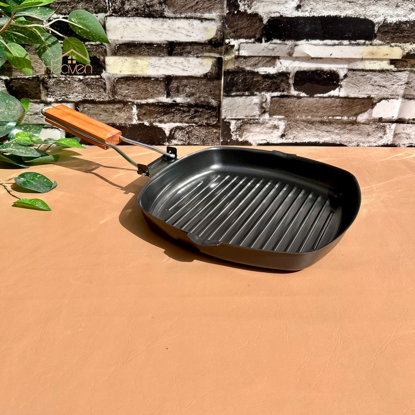 Imprted Non-Stick Square Grill Pan – Heavy-Duty Griddle for Stovetop Grilling & Searing - Heaven of homes - Sale Pakistan