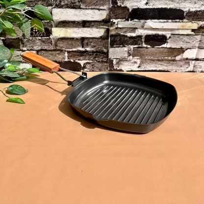 Imprted Non-Stick Square Grill Pan – Heavy-Duty Griddle for Stovetop Grilling & Searing - Heaven of homes - Sale Pakistan