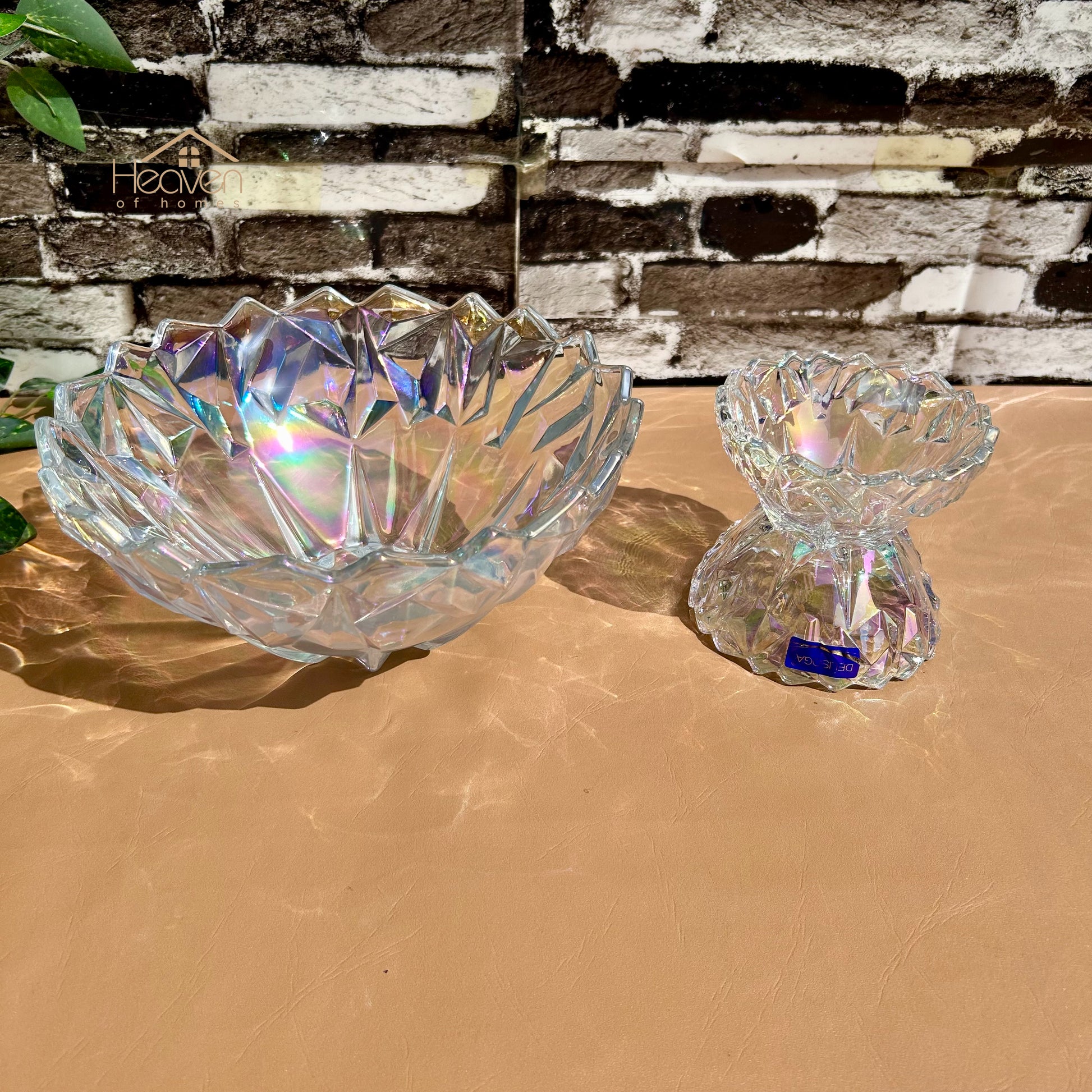 Delisoga® 7-Piece Rainbow Glass Premium Glass Fruit Serving Set – Elegant Glassware Collection Multi - Heaven of homes - Sale Pakistan