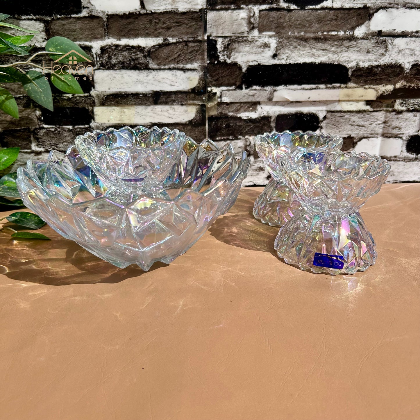 Delisoga® 7-Piece Rainbow Glass Premium Glass Fruit Serving Set – Elegant Glassware Collection Multi - Heaven of homes - Sale Pakistan