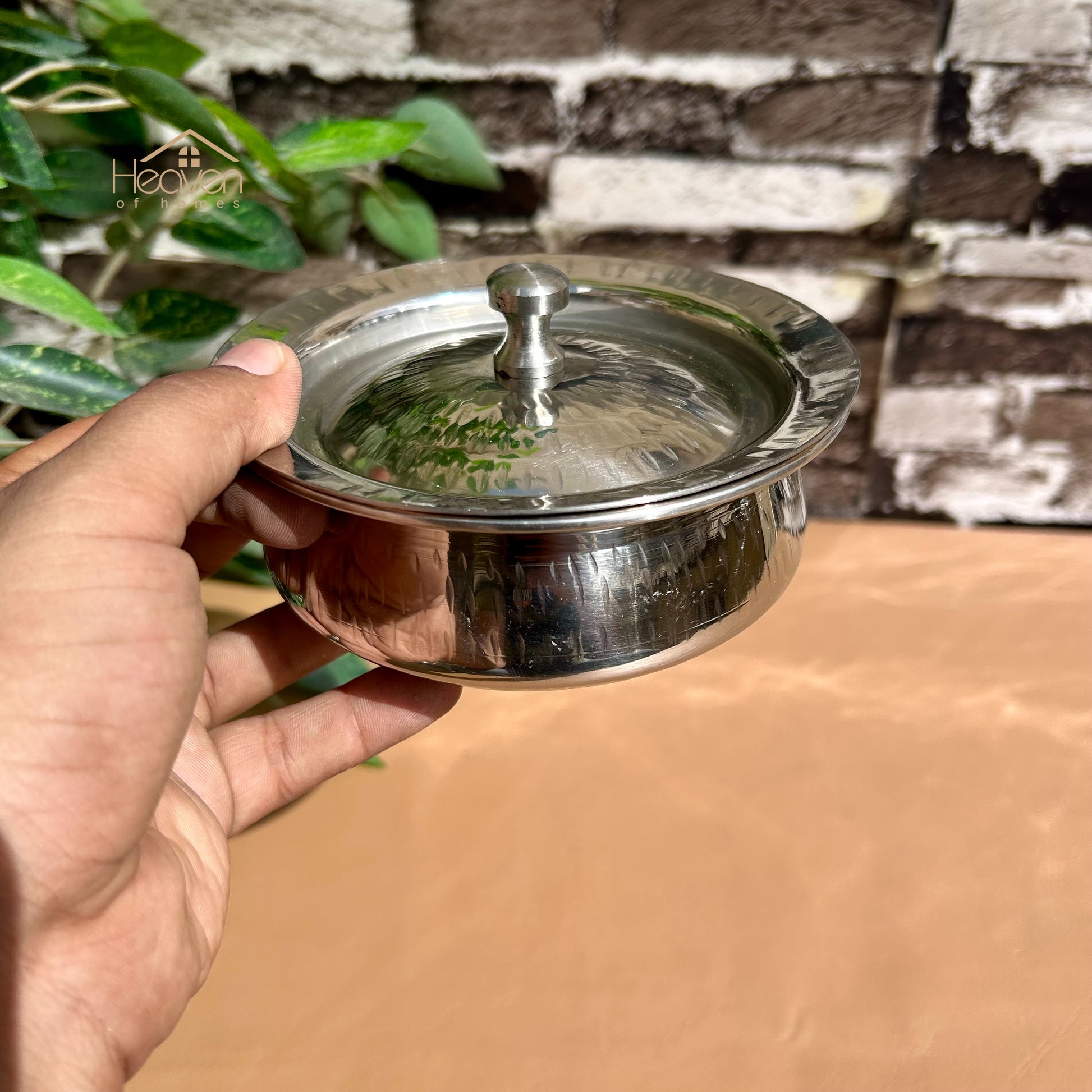 Stainless Steel Hammered Serving Handi – Artisan Heavyweight Cookware - Heaven of homes - Sale Pakistan