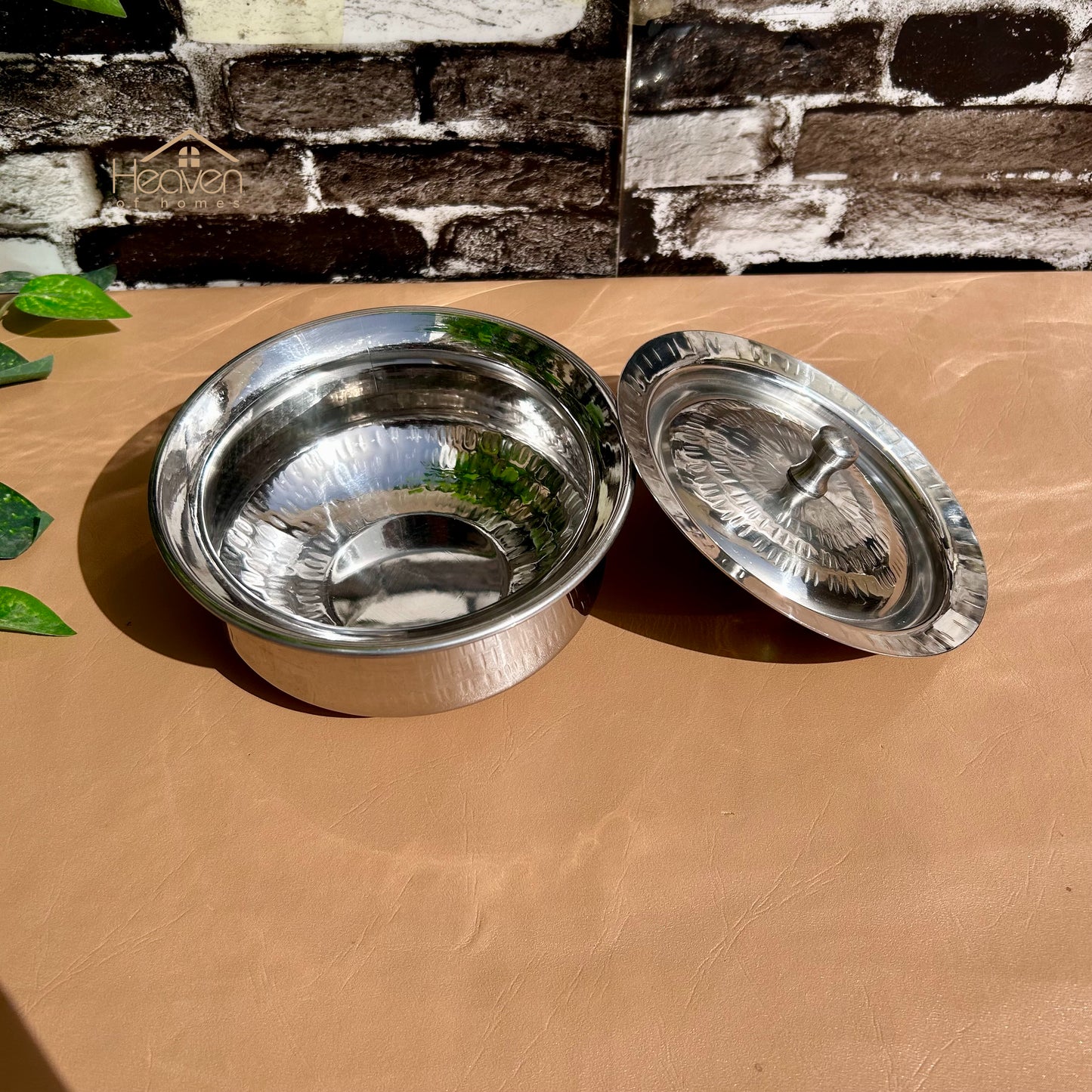 Stainless Steel Hammered Serving Handi – Artisan Heavyweight Cookware - Heaven of homes - Sale Pakistan