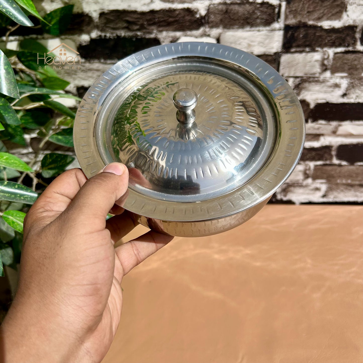 Stainless Steel Hammered Serving Handi – Artisan Heavyweight Cookware - Heaven of homes - Sale Pakistan