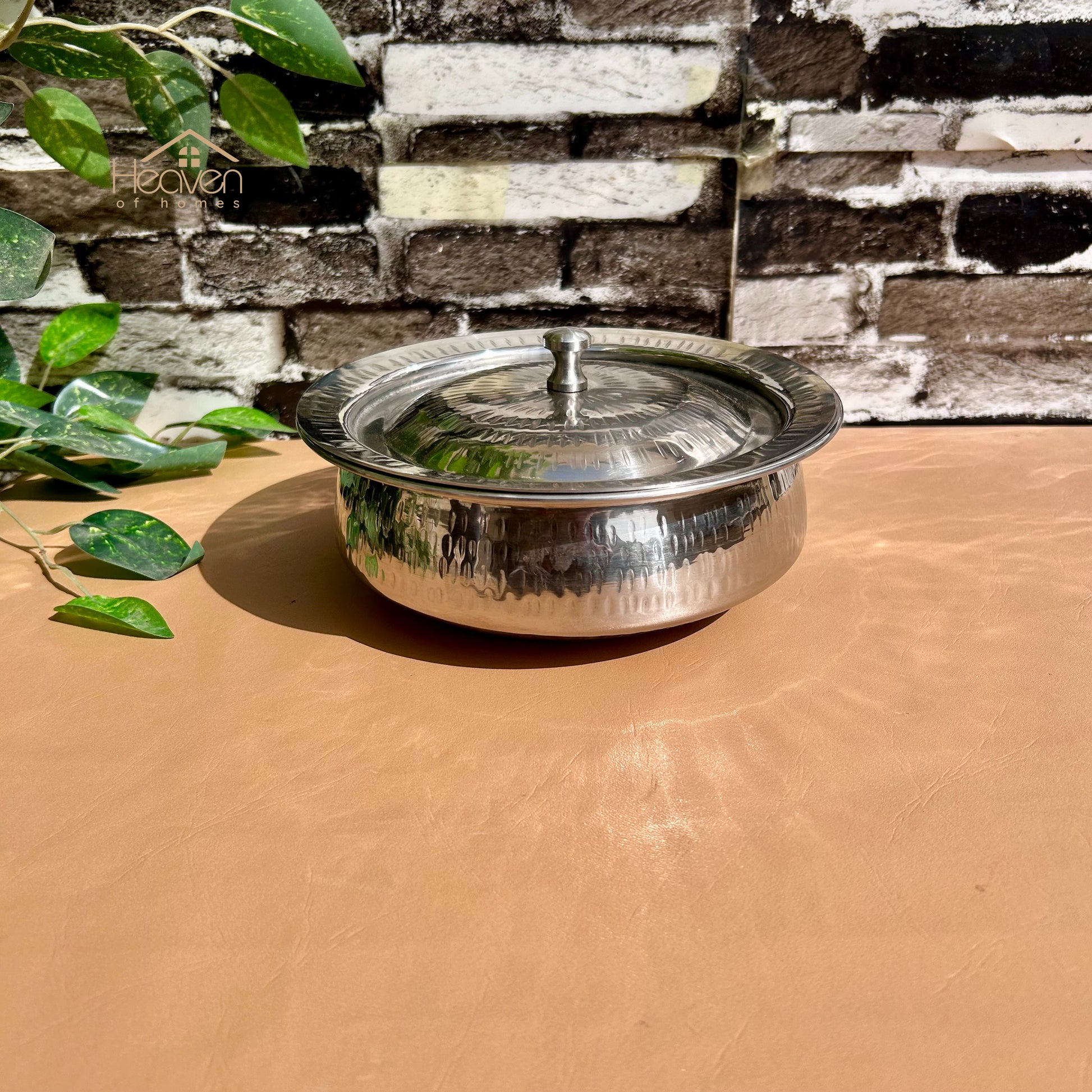 Stainless Steel Hammered Serving Handi – Artisan Heavyweight Cookware - Heaven of homes - Sale Pakistan