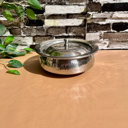 Stainless Steel Hammered Serving Handi – Artisan Heavyweight Cookware - Heaven of homes - Sale Pakistan