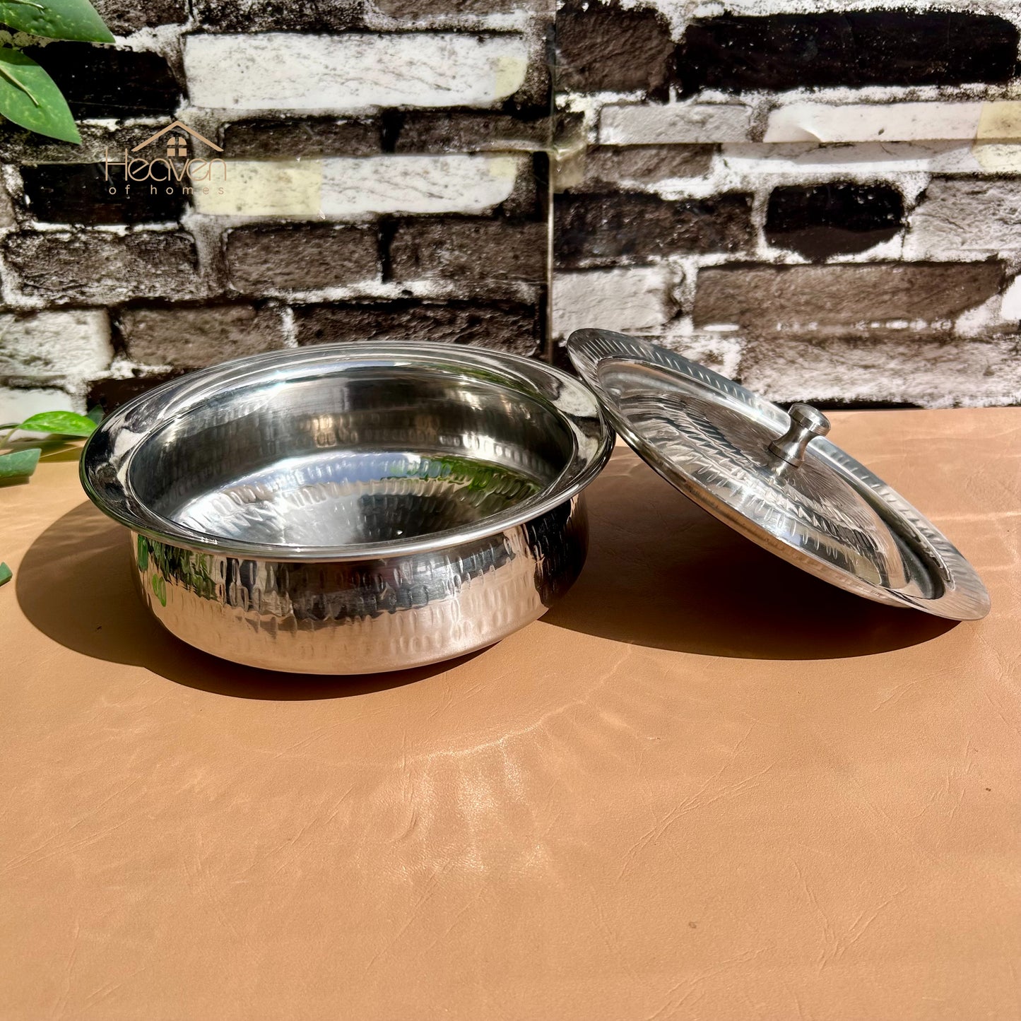 Stainless Steel Hammered Serving Handi – Artisan Heavyweight Cookware - Heaven of homes - Sale Pakistan