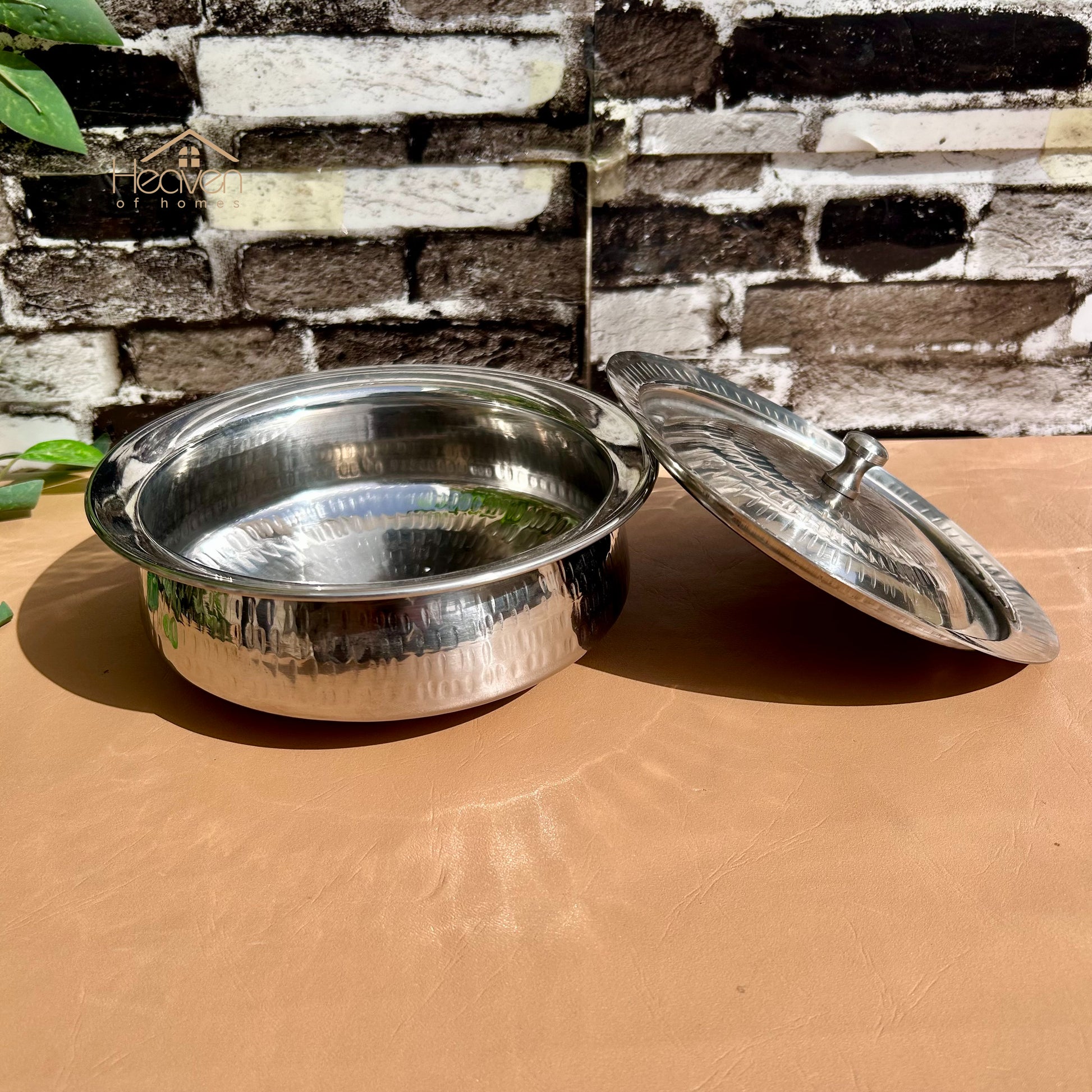 Stainless Steel Hammered Serving Handi – Artisan Heavyweight Cookware - Heaven of homes - Sale Pakistan