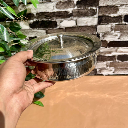 Stainless Steel Hammered Serving Handi – Artisan Heavyweight Cookware - Heaven of homes - Sale Pakistan