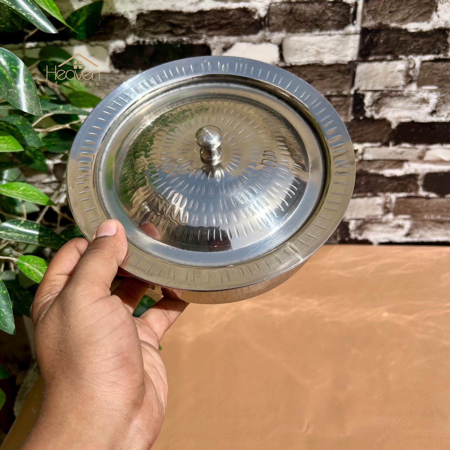 Stainless Steel Hammered Serving Handi – Artisan Heavyweight Cookware - Heaven of homes - Sale Pakistan