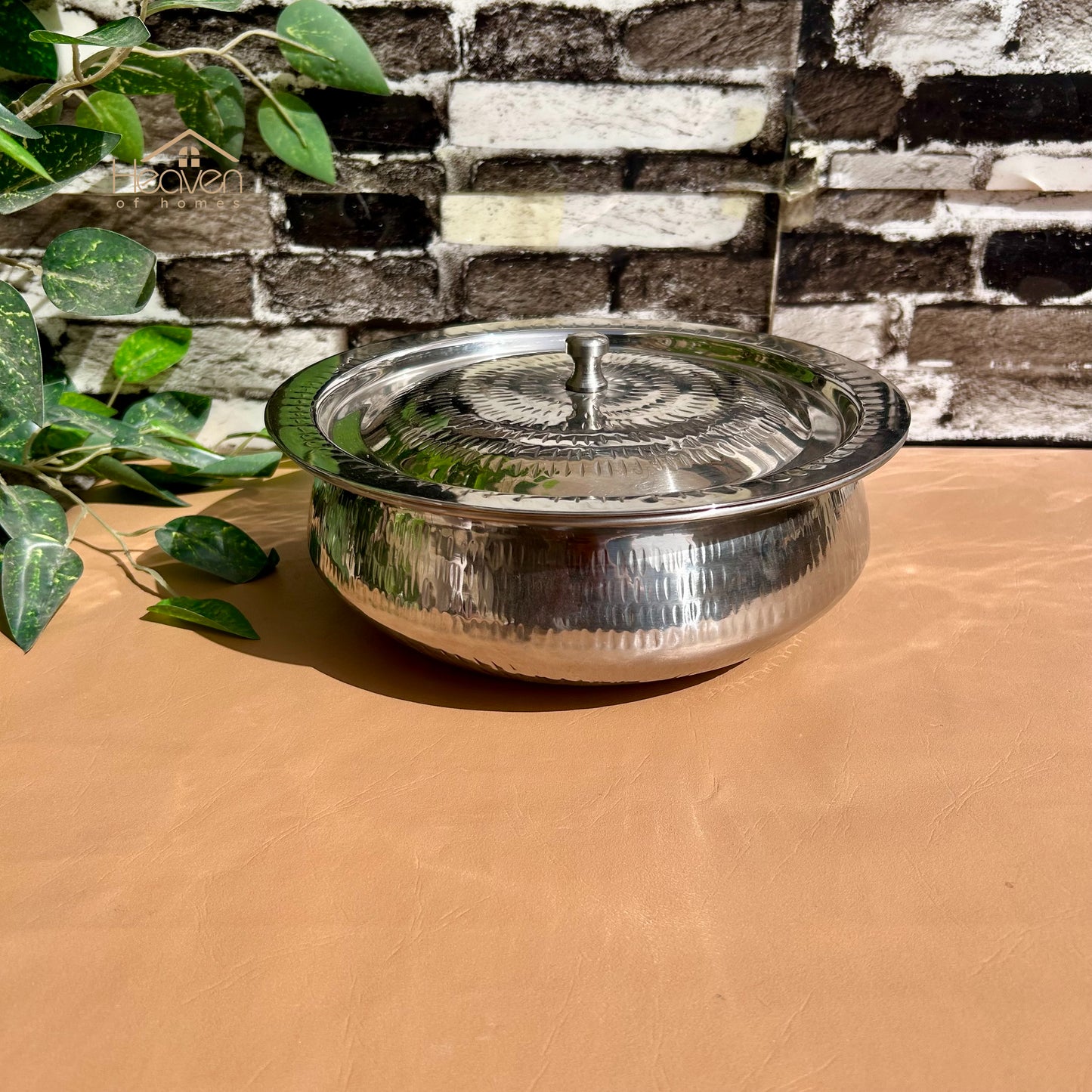Stainless Steel Hammered Serving Handi – Artisan Heavyweight Cookware - Heaven of homes - Sale Pakistan