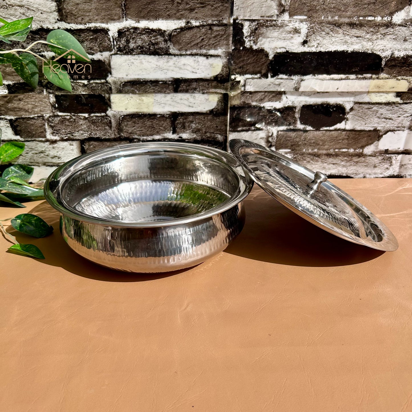 Stainless Steel Hammered Serving Handi – Artisan Heavyweight Cookware - Heaven of homes - Sale Pakistan