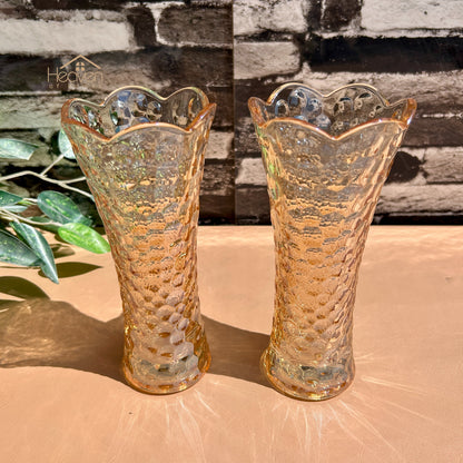 Delisoga® Set of 2 Golden Glass Vases – Elegant Home Decor for Flowers & Arrangements