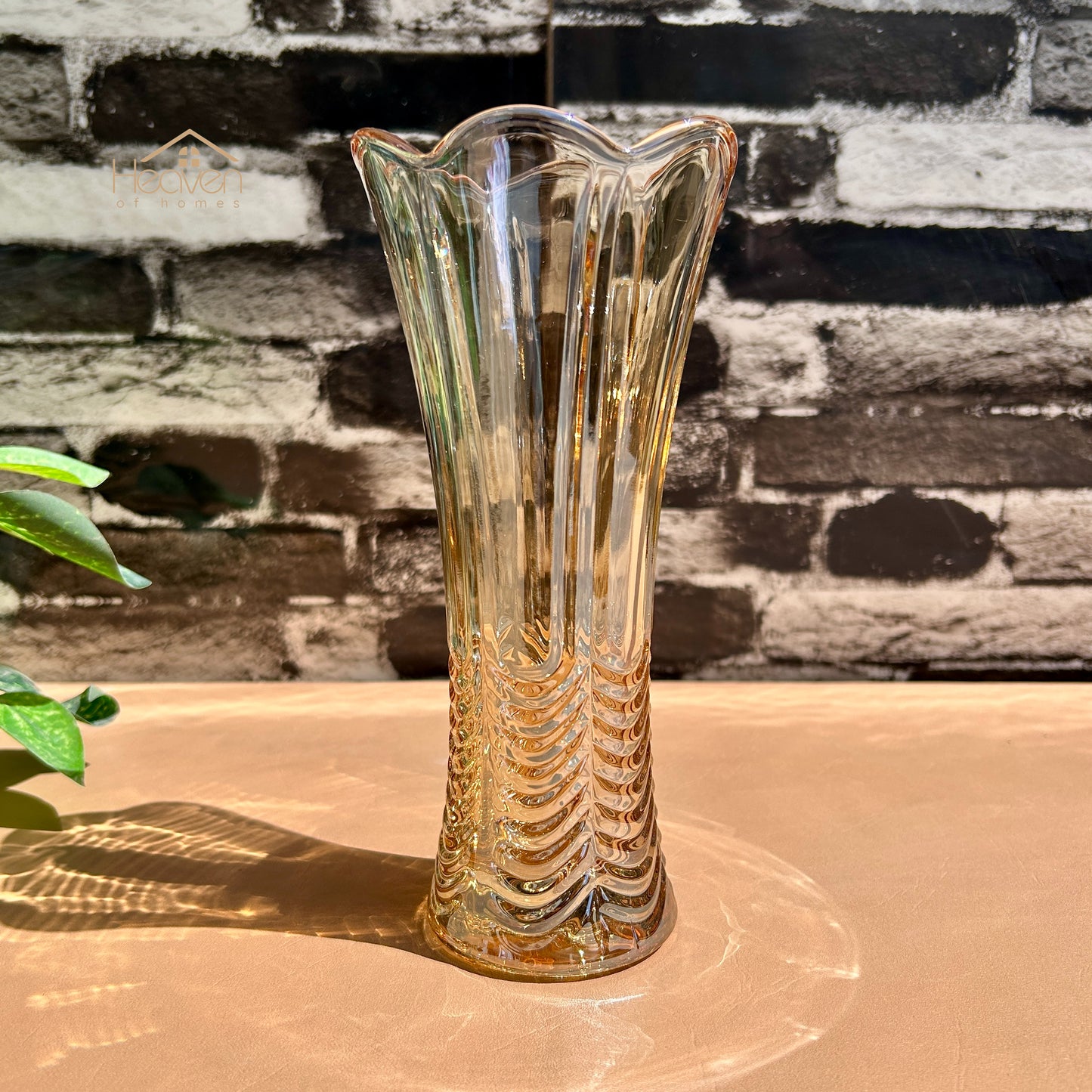 Delisoga® Set of 2 Golden Glass Vases – Elegant Home Decor for Flowers & Arrangements