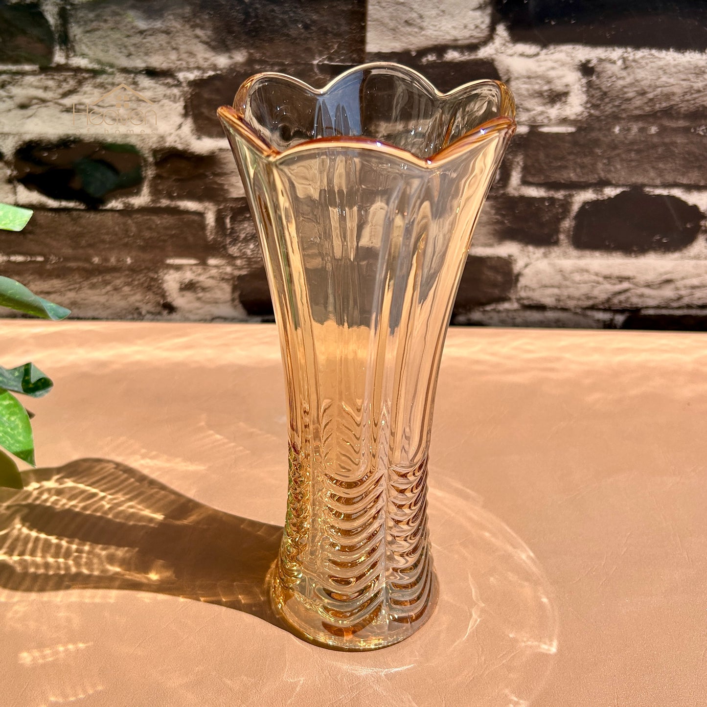 Delisoga® Set of 2 Golden Glass Vases – Elegant Home Decor for Flowers & Arrangements