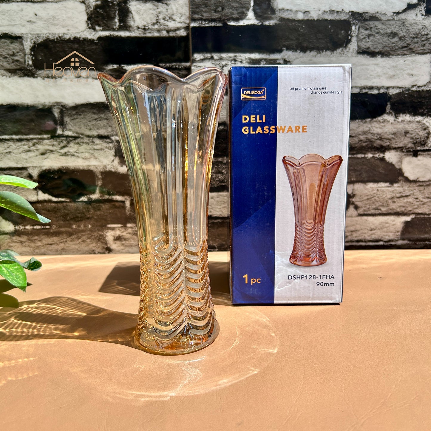 Delisoga® Set of 2 Golden Glass Vases – Elegant Home Decor for Flowers & Arrangements
