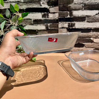 Deli® Set of 2-Piece Large Square Glass Dish Set – Multi-Purpose Serving & Baking Dishes