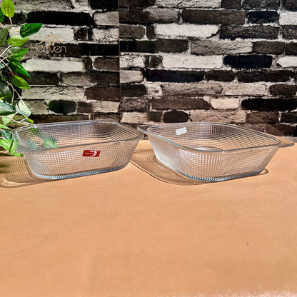 Heaven Set of 2-Pieces Square Glass Dish Set – Multi-Purpose Serving & Baking Dishes Medium and Large