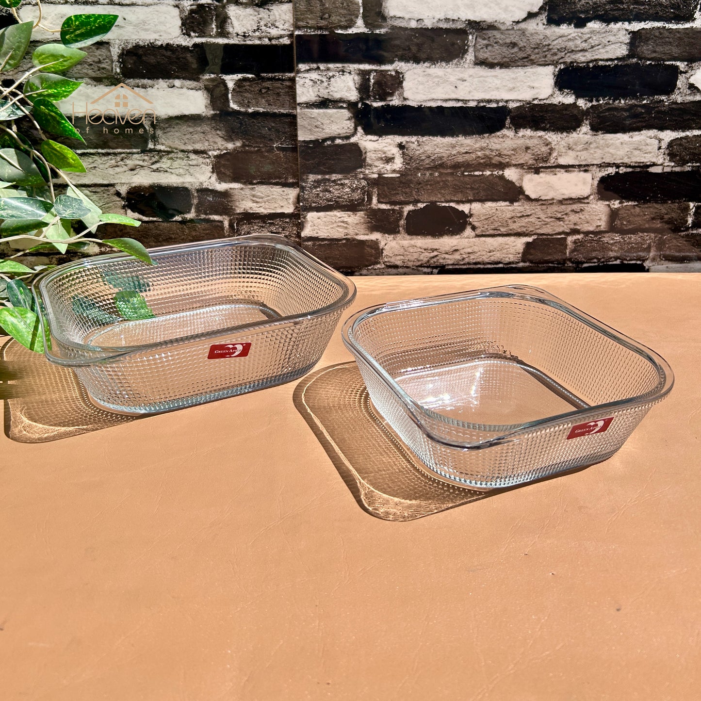 Heaven Set of 2-Pieces Square Glass Dish Set – Multi-Purpose Serving & Baking Dishes Medium and Large