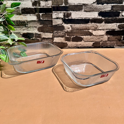 Heaven Set of 2-Pieces Square Glass Dish Set – Multi-Purpose Serving & Baking Dishes Medium and Large