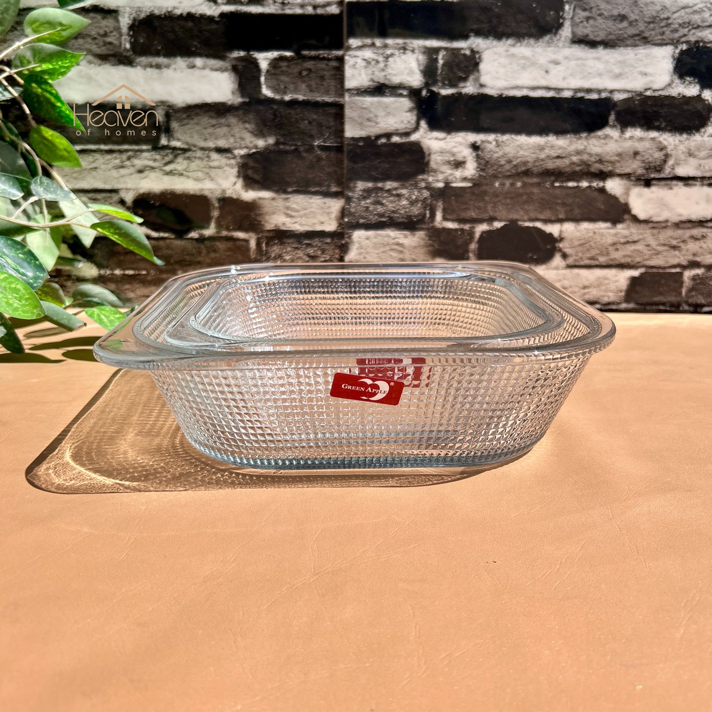 Heaven Set of 2-Pieces Square Glass Dish Set – Multi-Purpose Serving & Baking Dishes Medium and Large