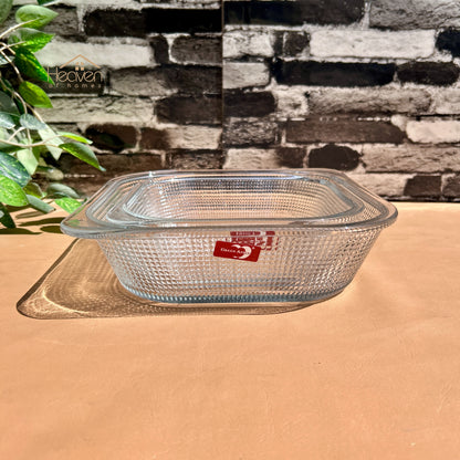 Heaven Set of 2-Pieces Square Glass Dish Set – Multi-Purpose Serving & Baking Dishes Medium and Large