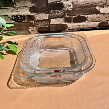 Heaven Set of 2-Pieces Square Glass Dish Set – Multi-Purpose Serving & Baking Dishes Medium and Large