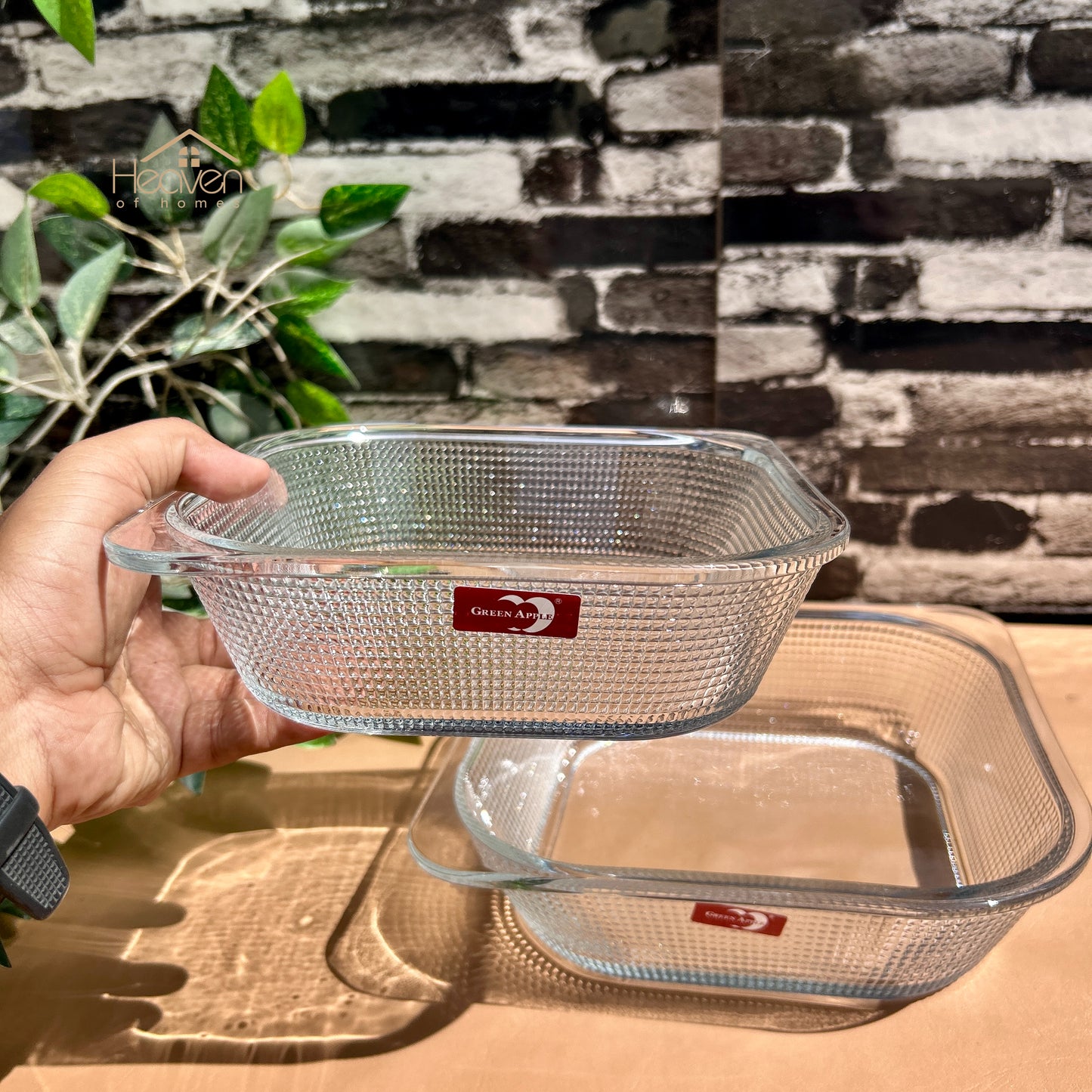 Heaven Set of 2-Pieces Square Glass Dish Set – Multi-Purpose Serving & Baking Dishes Medium and Large