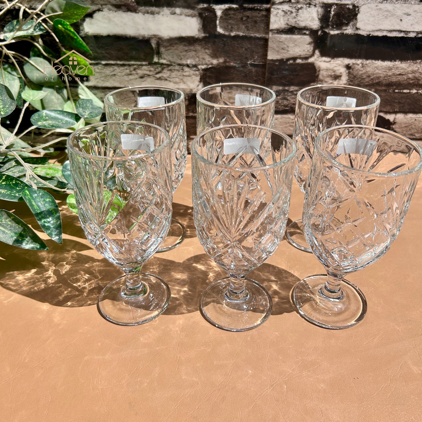 Delisoga® 6-piece 340ml Transparent Vine Glass Drinking Glasses – For Home & Dining Imperial - K325C