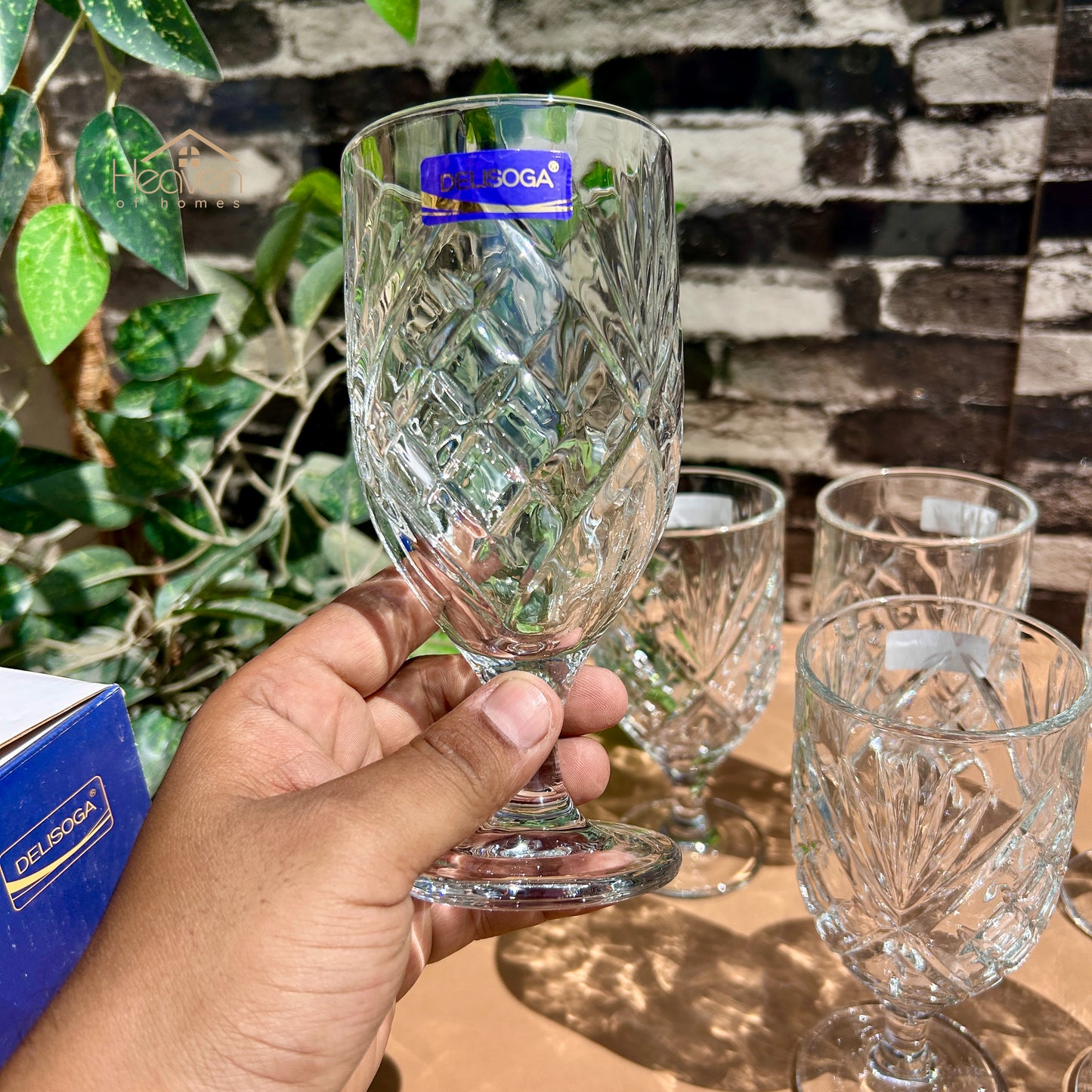 Delisoga® 6-piece 340ml Transparent Vine Glass Drinking Glasses – For Home & Dining Imperial - K325C