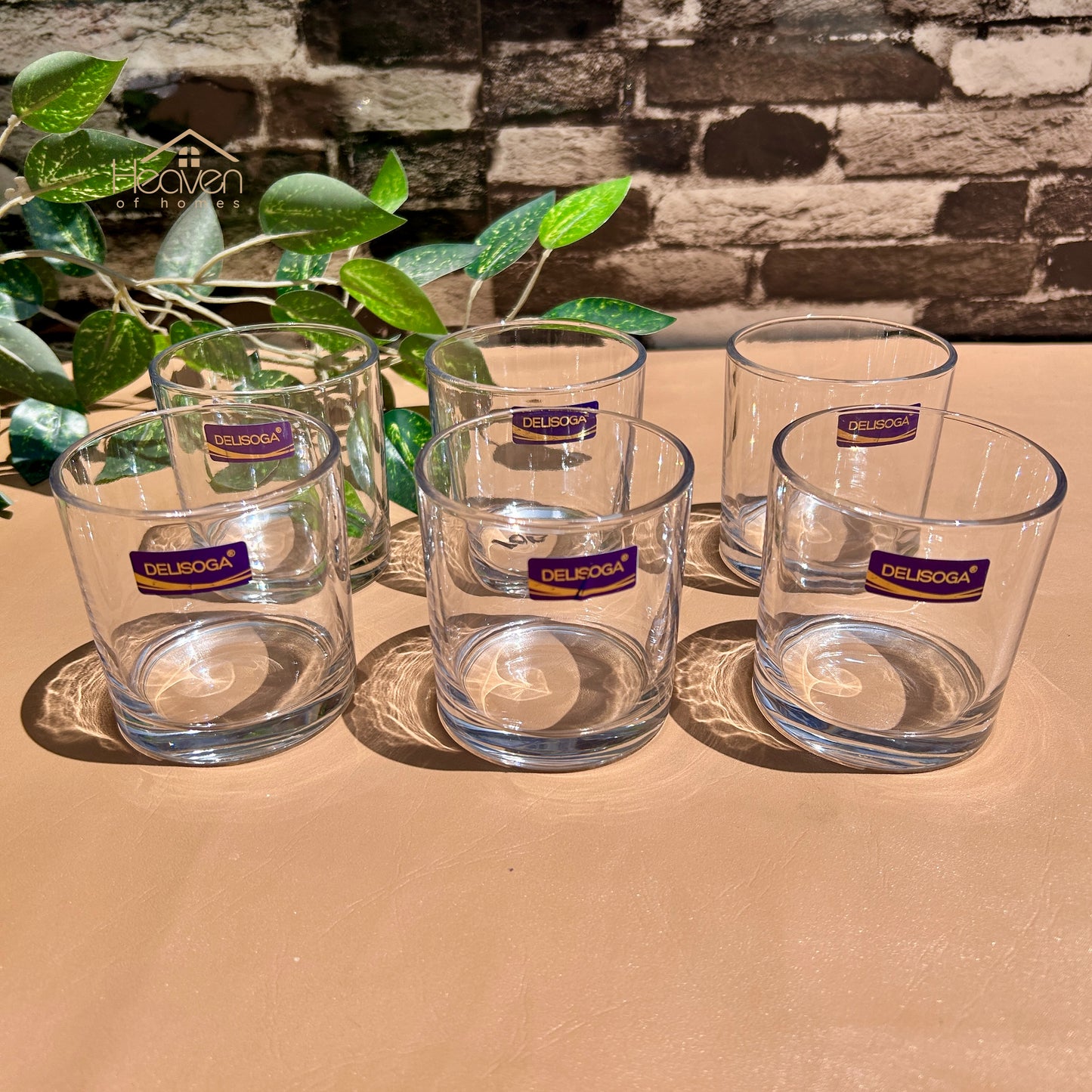 Delisoga® 6-piece Transparent Drinking Glasses – For Home & Dining 340 ml - 82089