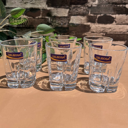 Delisoga® 6-piece Transparent Drinking Glasses – For Home & Dining 200 ml - Y5150-3