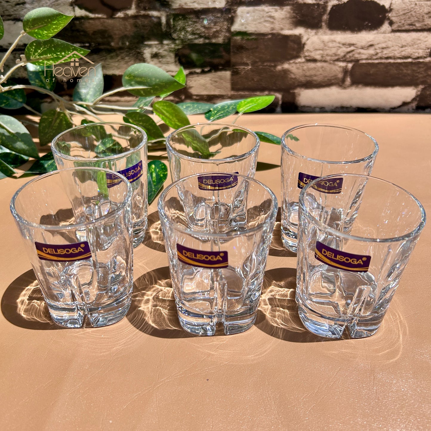 Delisoga® 6-piece Transparent Drinking Glasses – For Home & Dining 200 ml - Y5150-3