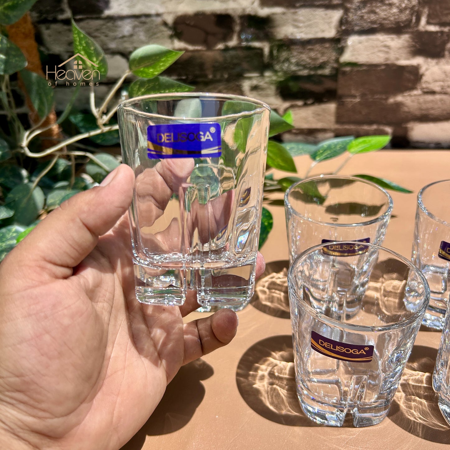 Delisoga® 6-piece Transparent Drinking Glasses – For Home & Dining 200 ml - Y5150-3