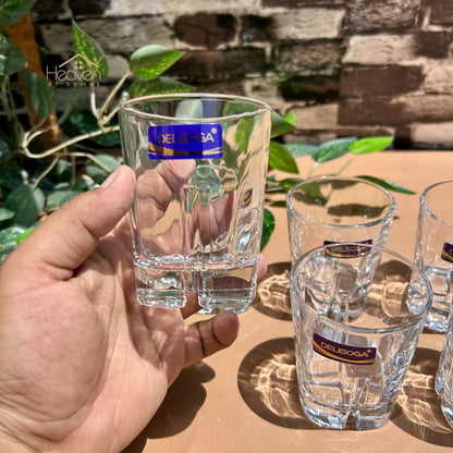 Delisoga® 6-piece Transparent Drinking Glasses – For Home & Dining 200 ml - Y5150-3